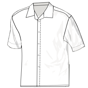 Patron ropa, Fashion sewing pattern, molde confeccion, patronesymoldes.com Camisa Bowling 9355 HOMBRES Camisas